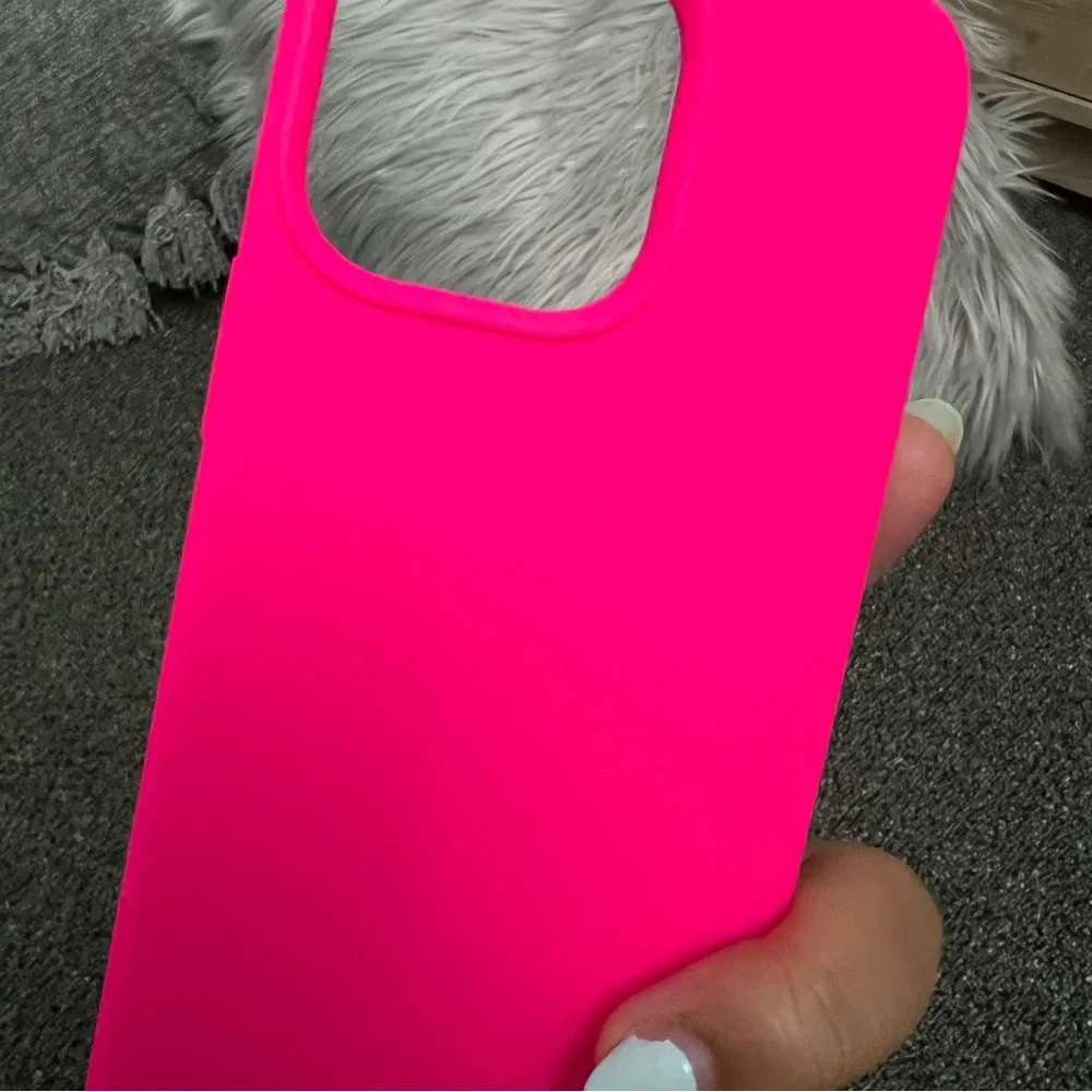 AMAZON Neon Bright Pink iPhone 13 Pro Thin Protective Silicon Shockproof Case